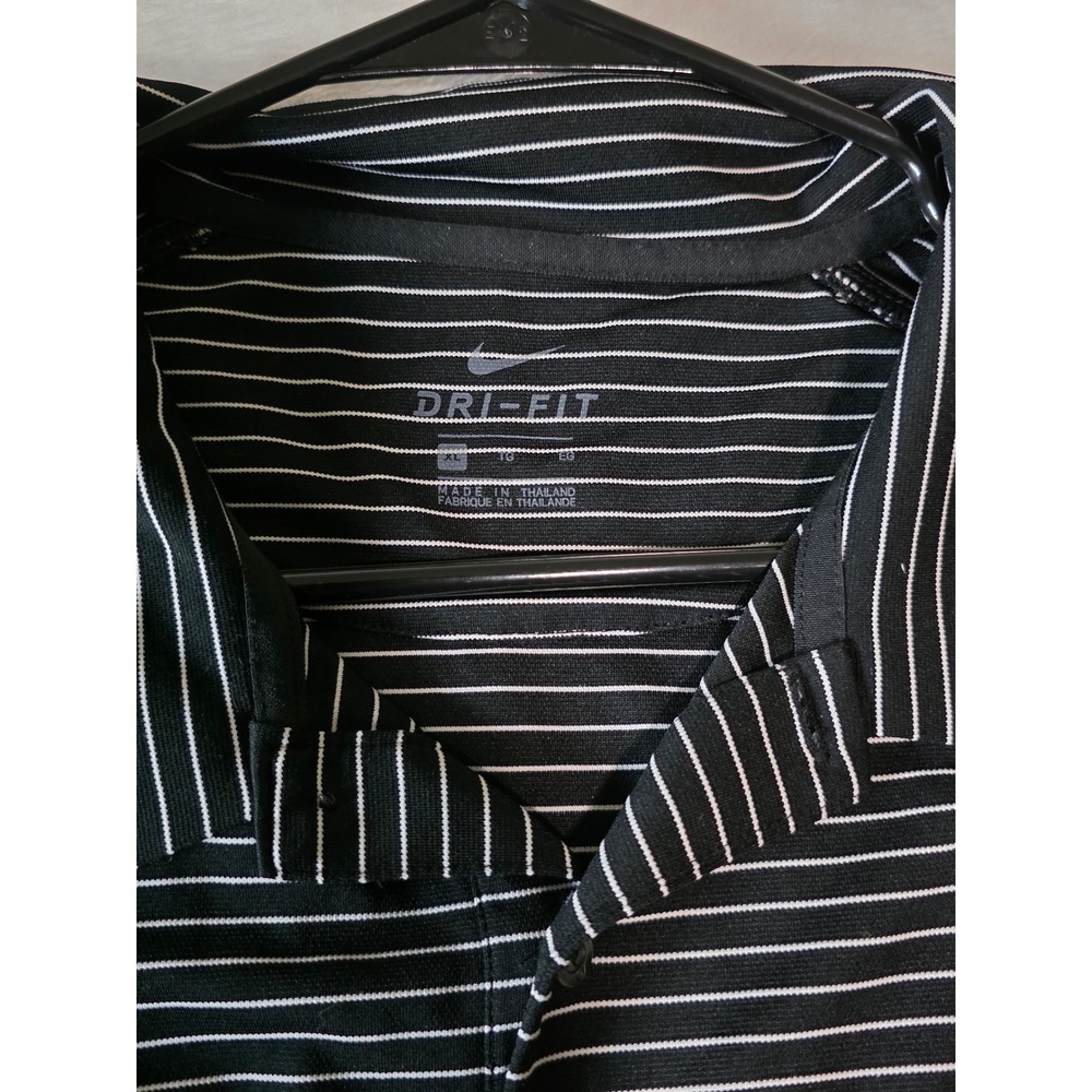 Nike Dri-FIT Golf Polo Shirt Mens XL Black White Striped AJ5482-010 Short Sleeve - Picture 3 of 7